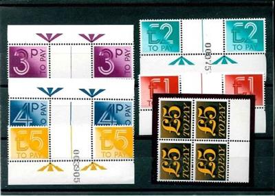 ** - Großbritannien Porto Nr. 86 (5 Pfund) im Rand-Viererblock, - Briefmarken
