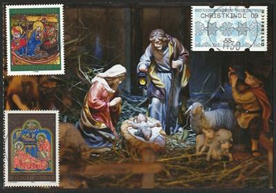 Poststück - Über 60 Krippen-Motivkarten mit ChristkindlStempeln etc., - Briefmarken