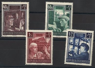 ** - Österr. 1951 Wiederaufbau II, - Briefmarken
