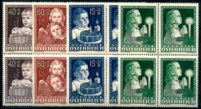 ** - Österr. - Kindheit im Viererbl., - Briefmarken