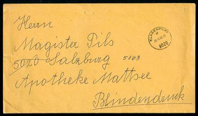 Österr. 1967/69 Blinden-Druck:3 Briefe mit kompl. Inhalt von Klagenfurt nach Mattsee/ Salzburg, - Briefmarken