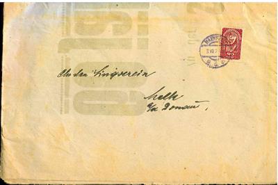 Poststück - Ankündigungsplakat des Sängervereins Hainfeld über Ybbs an der Donau nach Melk aus 1921, - Briefmarken