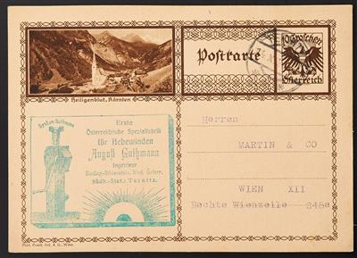 Poststück - Österreichische Werbepostkarten um 1928/1932 m. g. E., - Briefmarken