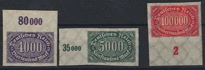 * - D.Reich Nr. 255U + 256aU + 257U, - Briefmarken und Ansichtskarten