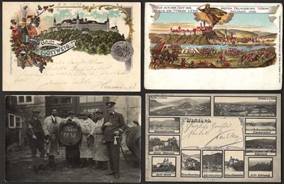Poststück Partie AK Wachau u.a. mit Göttweig - Dürnstein mit Eisstoss - Melk - Ober Arnsdorf, - Briefmarken und Ansichtskarten