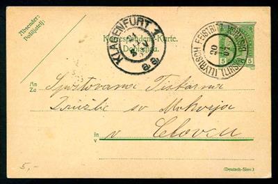 1907/19 "ILLYRISCH FEISTRITZ/ 20.11.07/ILIRSKA - Briefmarken und Ansichtskarten