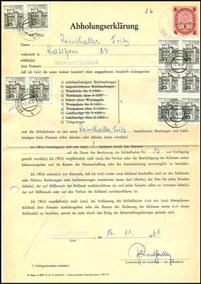 Poststück - Partie frankierte, gefaltet Postformulare aus Oberösterreich - Briefmarken und Ansichtskarten