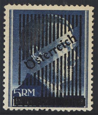 ** - Österr. 1945 - Nr. (12) A (5RM Gitter in seltener Lz 12 1/2), - Briefmarken und Ansichtskarten