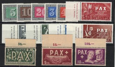 ** - Schweiz Nr. 447/59 (PAX), - Briefmarken und Ansichtskarten
