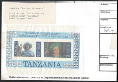 ** - Tansania, - Briefmarken und Ansichtskarten