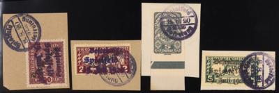 Briefstück/gestempelt - Spezialpartie Österr. Lokalausg. Spielfeld 1920 mit und ohne Aufdruck, - Briefmarken und Ansichtskarten