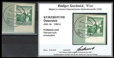 Briefstück - Österr. Nr. 1103U - laut aktuellem Kurzbefund Soecknick"Stempel echt, - Briefmarken und Ansichtskarten
