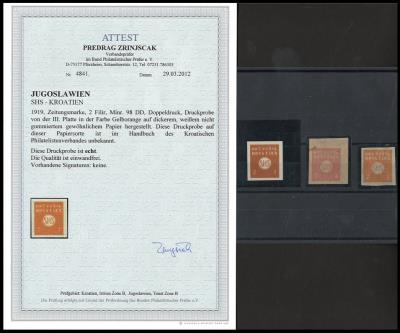 (*) - Jugosl. 1919 - Ausgaben f. Kroatien, - Stamps and postcards