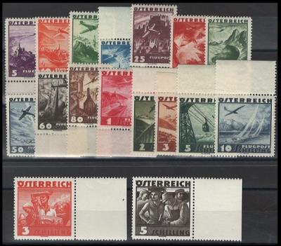 ** - Österreich 1935/36 Nr.598-612 (Flugpost) und - Stamps and postcards