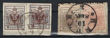 Briefstück - Österr. Nr. 3M + 4M Briefstück mit - Francobolli e cartoline