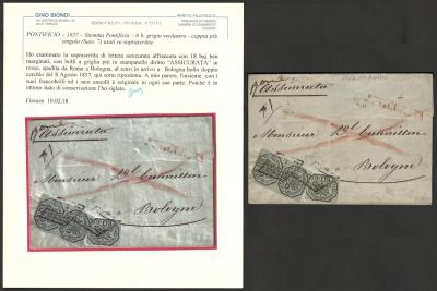 Poststück - Kirchenstaat - 1857 - Brief - Stamps and postcards