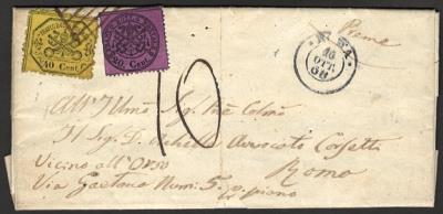 Poststück - Kirchenstaat 1868 - 40 Cent. + 20 Cent. (Nr. 24 a - Známky a pohlednice
