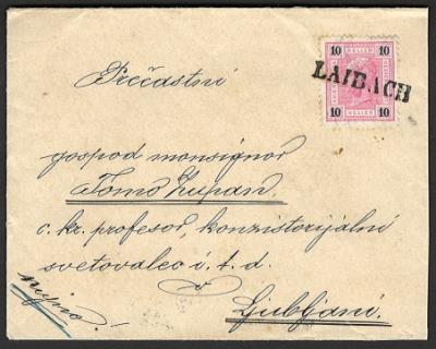 Poststück - Österr. Monarchie - Einzeiler "LAIBACH" auf Ortsbrief aus 1899 mit Nr. 74, - Briefmarken und Ansichtskarten