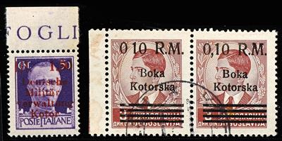 **/gestempelt - D. Besetzung Kotor Nr. 3 Y (WZ Krone kopfstehend) ** im Oberrand signiert Ceremuga, - Briefmarken