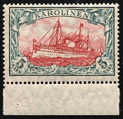 * - Karolinen Nr. 22 I A (Friedensdruck) Unterrandstück, - Briefmarken