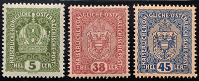 **/* - Österr. Ausgabe 1916 - 3 Probedrucke zu 5 Heller dunkelgrün, - Stamps