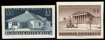 ** - Österreich Nr. 1100 U/01 U (Tag der Briefmarke 1961 bzw. Rechnungshof), - Stamps