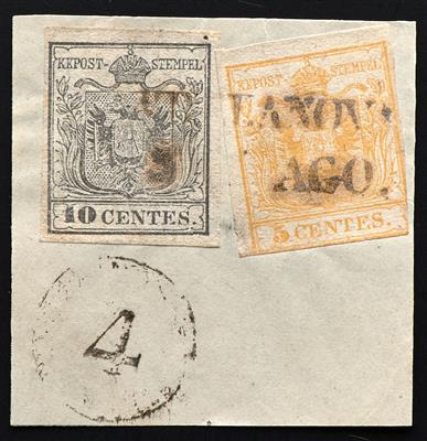 Briefstück - Lombardei Nr. 2 H Ia silbergrau - Stamps