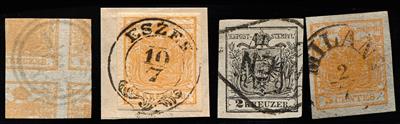 gestempelt/Briefstück - Österr. Nr. 1 H I b (doppelseitiger Druck), - Briefmarken