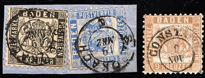 gestempelt/Briefstück - Partie Baden und Württemberg ca. 1862/1875, - Stamps
