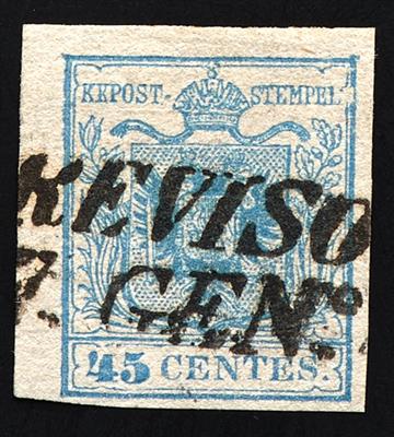 gestempelt - Lombardei-Venetien Nr. 5 H I "Weitester Abstand 0,7 mm" zwischen 5 und C, - Stamps