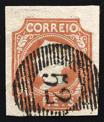 gestempelt - Portugal Nr. 1a hellbraun in Prägetype I, - Stamps