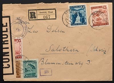 Poststück - 6 Auslandsbriefe Österr. Bunte Landschaftsfrank., - Briefmarken