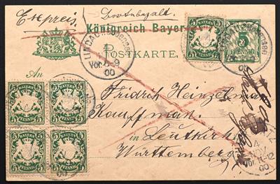 Poststück - Bayern 1900 - 2 interess. Poststücke, - Známky