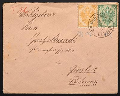 Poststück - Bosnien interess. Angebot Wappen - Frank. ab 1879, - Briefmarken