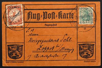 Poststück - D.Reich Flug Nr. IV F auf Karte nach Zappot, - Francobolli