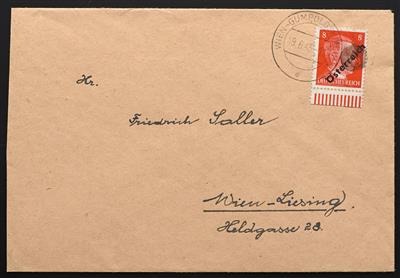 Poststück - Österr. 1945 - I. Wiener Aushilfsausgabe mit Klecksstempeln (Groß") Wien Gumpoldskirchen, - Briefmarken