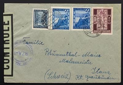 Poststück - Österr. 1946 - Stephansdom-Frankaturen auf zensur. Auslandsbriefen, - Briefmarken