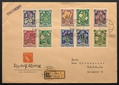 Poststück - Österr. 1948 - Blumenserie auf echt gelaufenem FDC, - Francobolli
