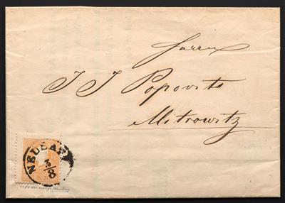 Poststück - Österr. Nr. 10 II orange leuchtende Farbe (nach Klambauer dunkelorange) auf sauberem Poststück, - Briefmarken