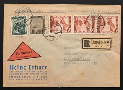 Poststück - Österreich Bunte Landschaftsfrankaturen a. 3 Nachnahme-Einschreibebriefen aus Innsbruck, - Stamps