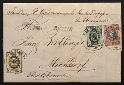 Poststück - Rußland 1871 - Brief von RYLSK nach Micheldorf/O.Ö. mit 3-Farben-Frankatur, - Francobolli