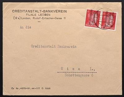 Poststück - Steiermark 1945 - Bankbrief - Briefmarken