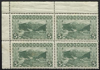 ** - Bosnien-Herzegowina Nr. 32 im Viererblock vom linken oberen Eckrand, - Stamps