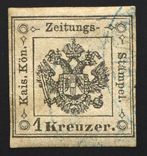 .Briefstück - Lombardei-Venetien Zeitungsstempelmarken Nr. 1 (1 Kreuzer schwarz, - Briefmarken