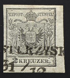.Briefstück - Österr. Nr. 2 H I a grau - Briefmarken