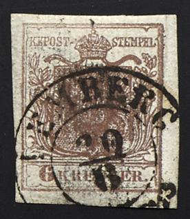 .Briefstück - Österr. Nr. 4 H I b dunkelbraun, - Briefmarken