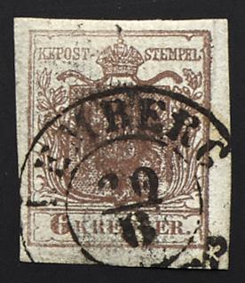 .Briefstück - Österr. Nr. 4 H I b dunkelbraun, - Stamps