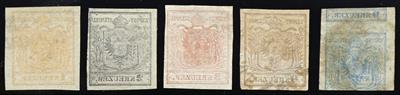 .Briefstück - Österreich Ausgabe 1850 Spezialstücke Abklatsche: Partie Nr. 1/5 alle mit Abklatschen, - Stamps