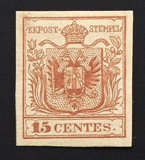 * - Lombardei-Venetien Fälschungen zum Schaden der Post Veroneser Postfälschungen Nr. 3 PFä (15 Centesimi), - Stamps