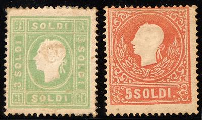 * - Lombardei-Venetien Nr. 8 a (geprüft Dr. Ferchenbauer) und 9 II (geprüft Matl etc.), - Stamps